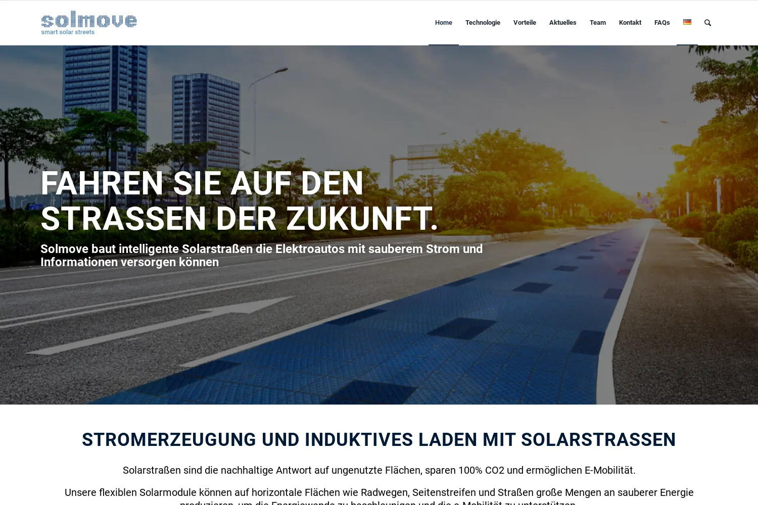 Website der Firma Solmove GmbH