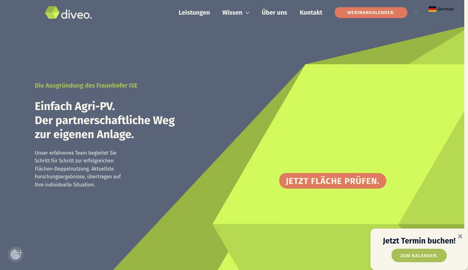 Website der Firma diveo GmbH