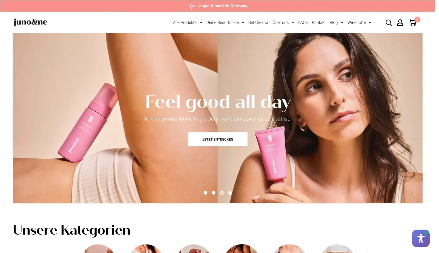 Website der Firma JUNO & Me GmbH