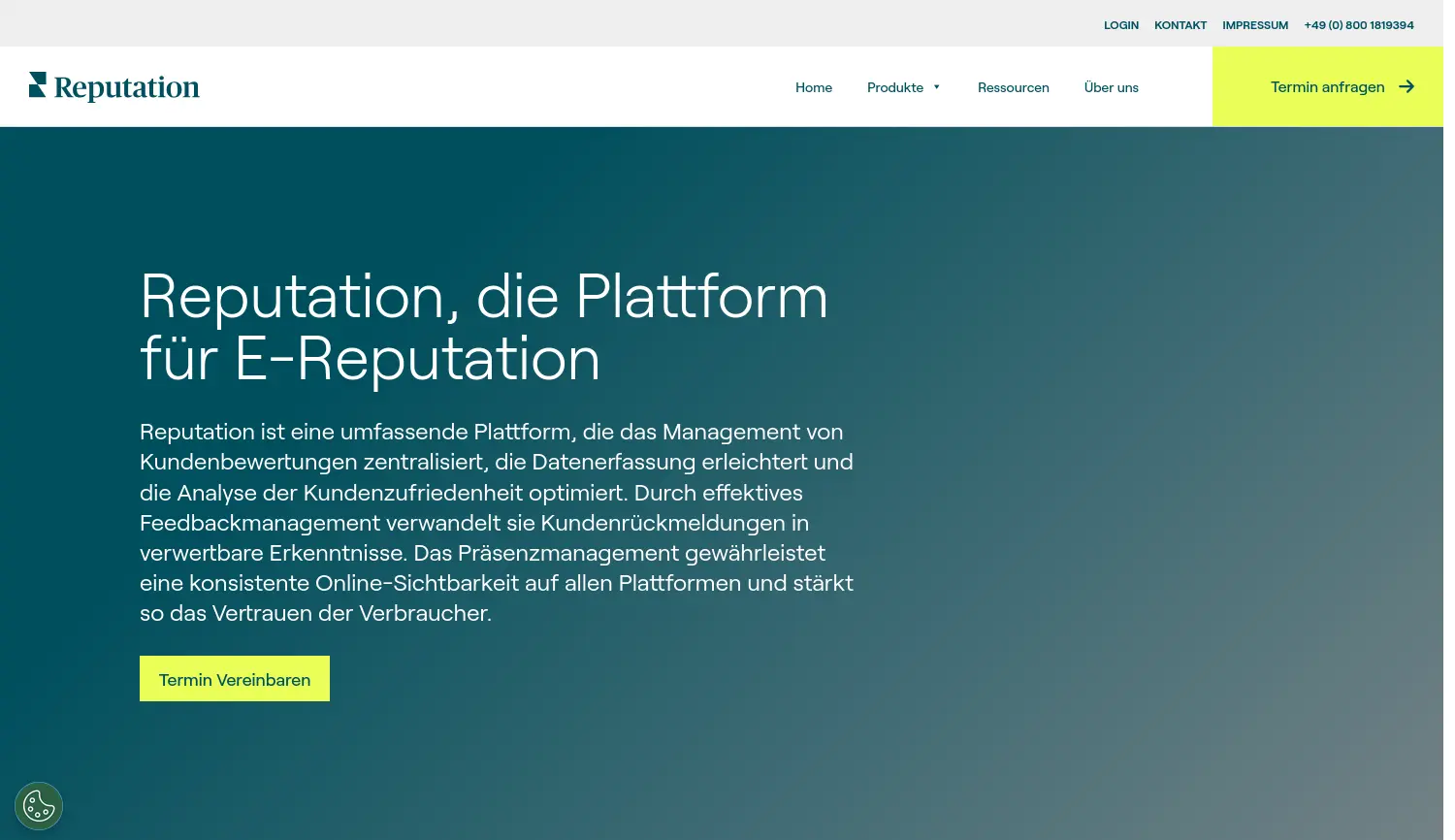Website der Firma Reputation.com Germany GmbH