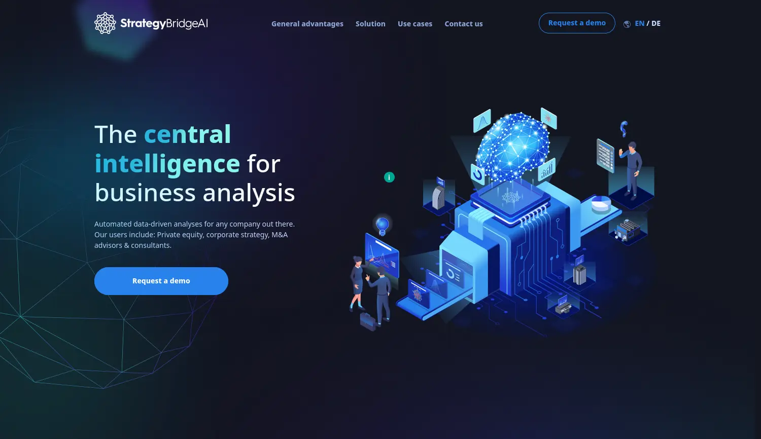 Website der Firma StrategyBridgeAI GmbH