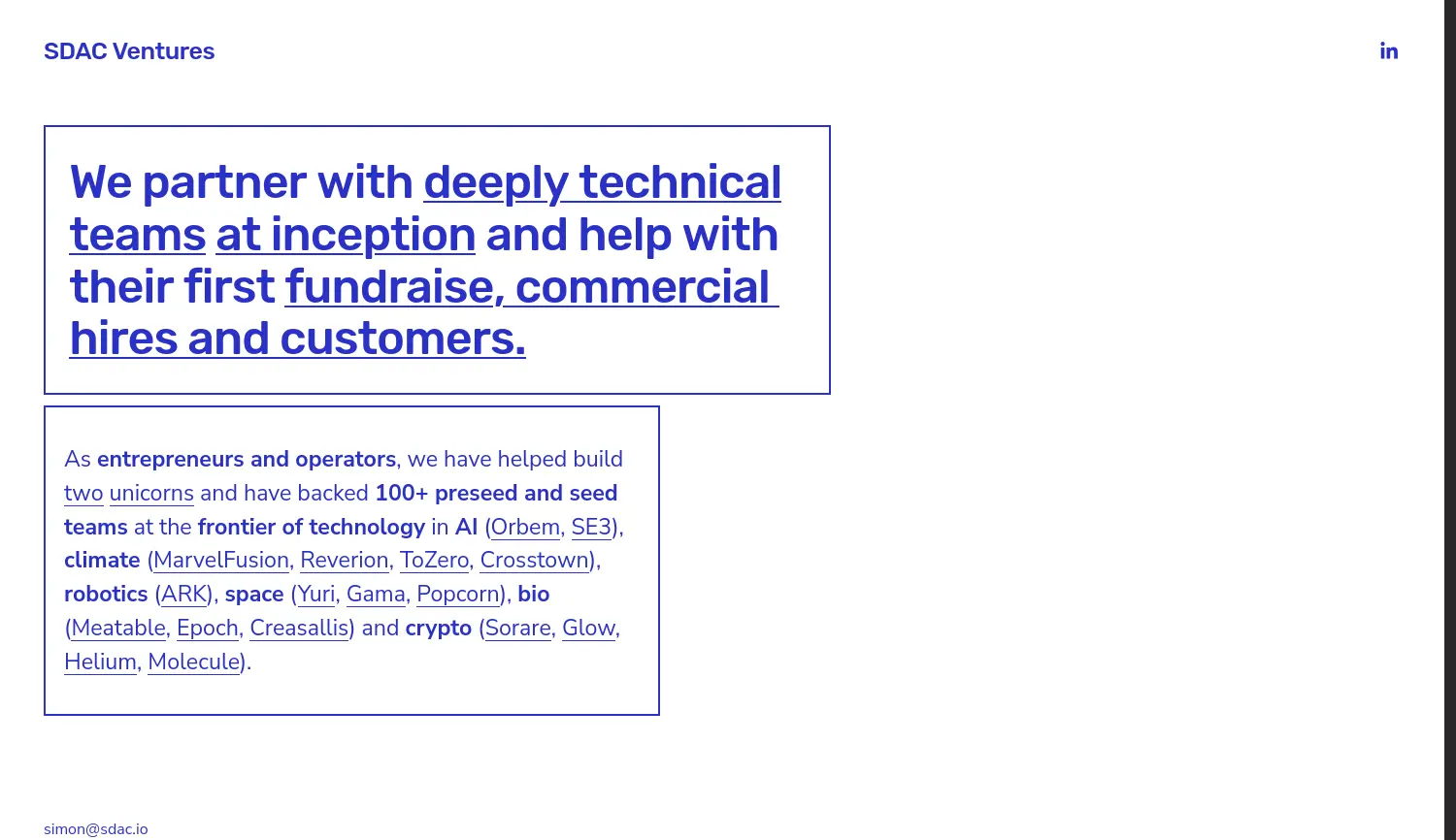 Website der Firma SDAC ManCo GmbH