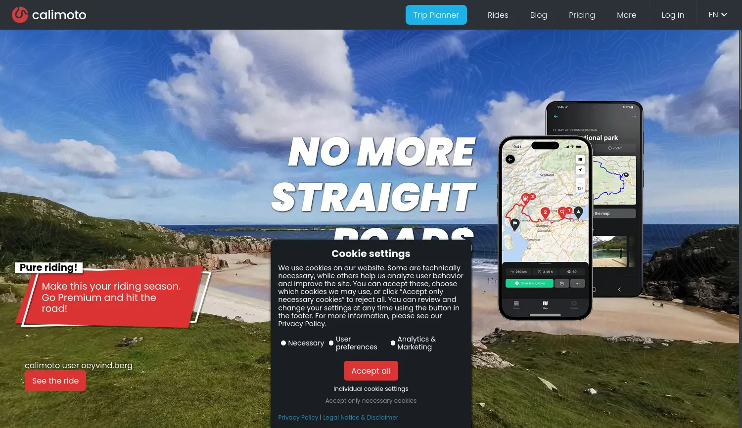 Website der Firma calimoto GmbH
