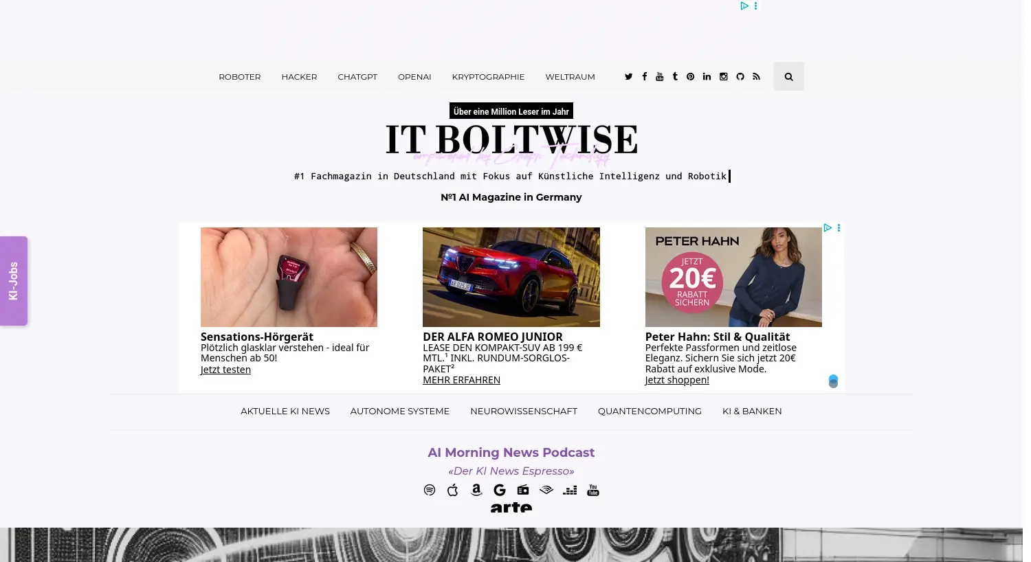 Website der Firma IT BOLTWISE