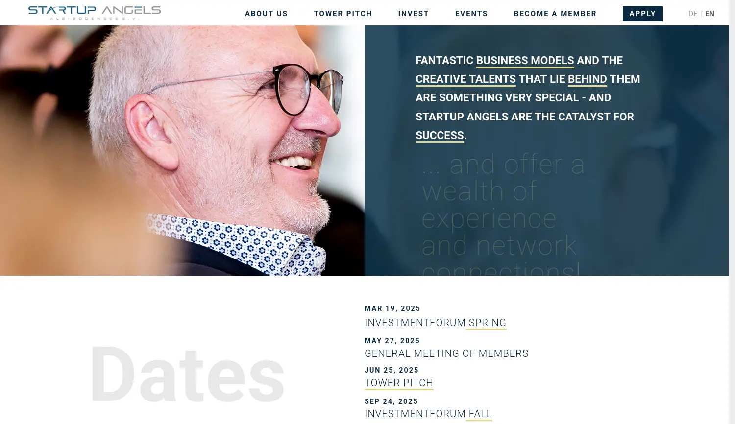 Website der Firma Startup Angels Alb-Bodensee e.V.