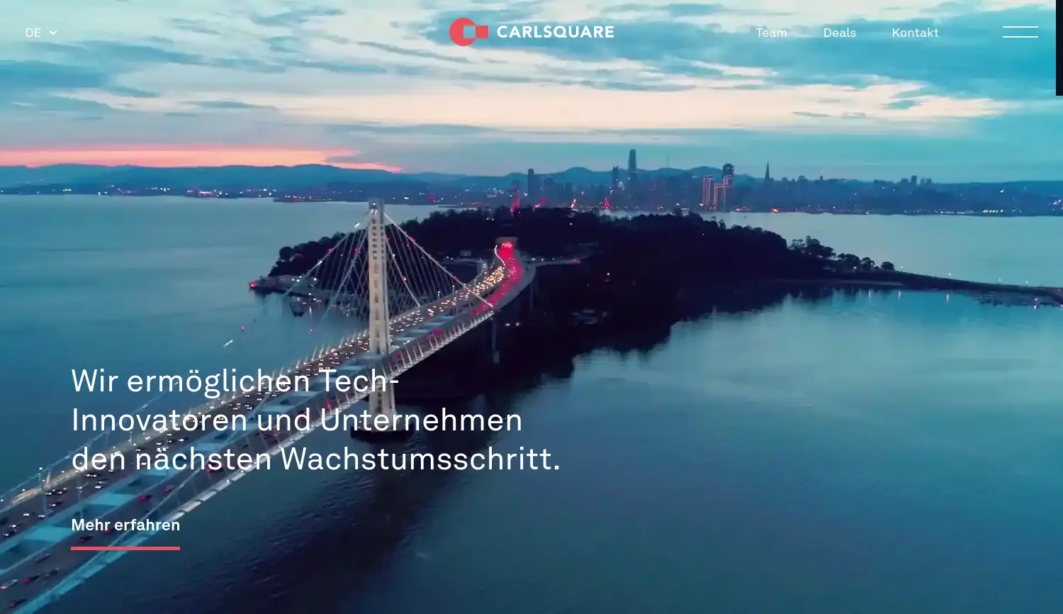 Website der Firma Carlsquare GmbH