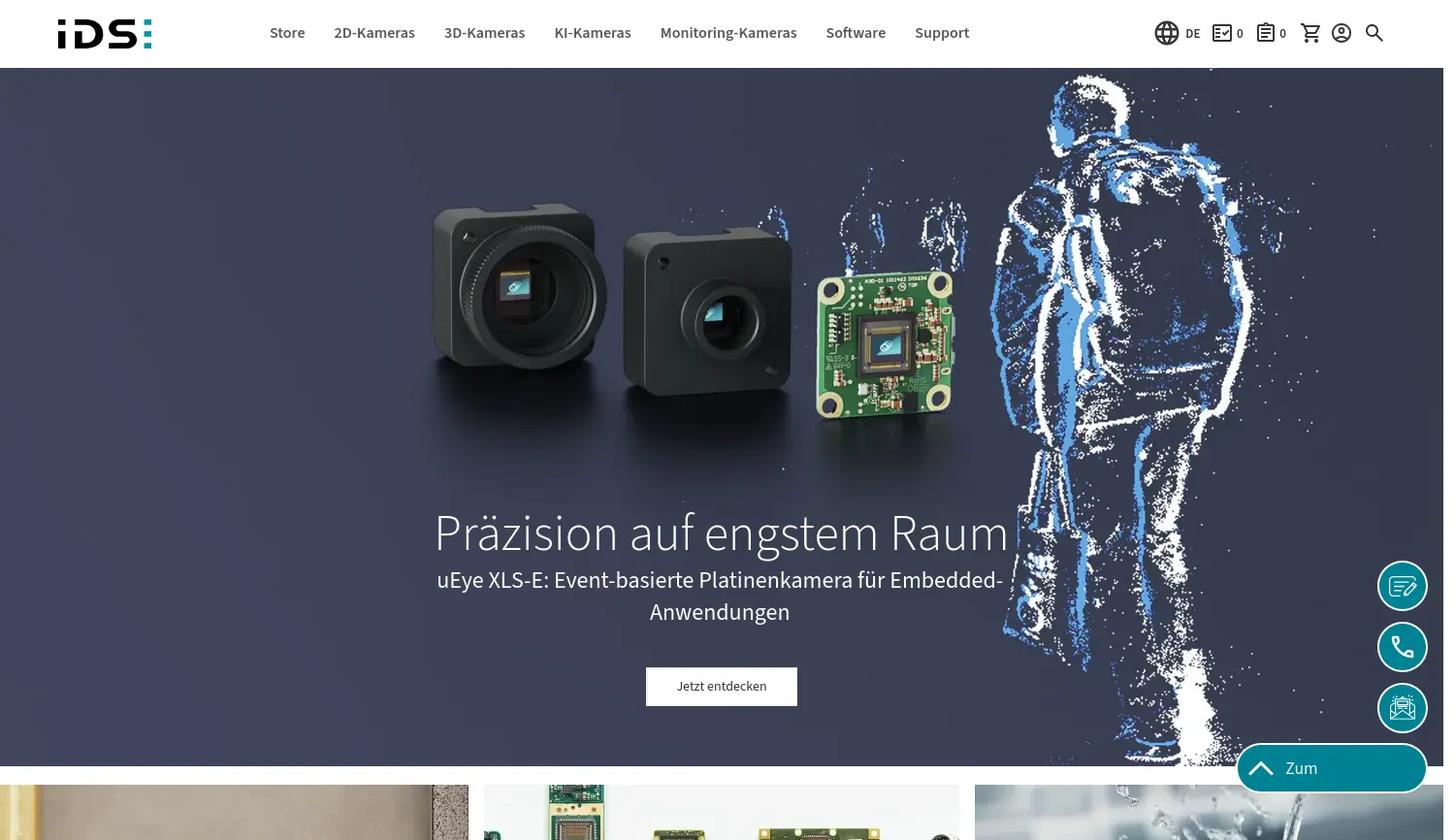 Website der Firma IDS Imaging Development Systems GmbH