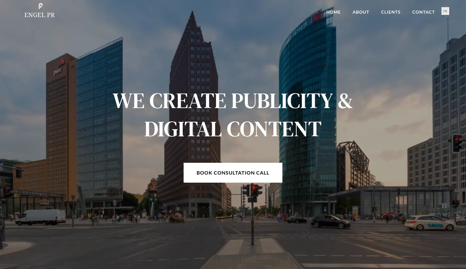 Website der Firma Engel International Communications GmbH