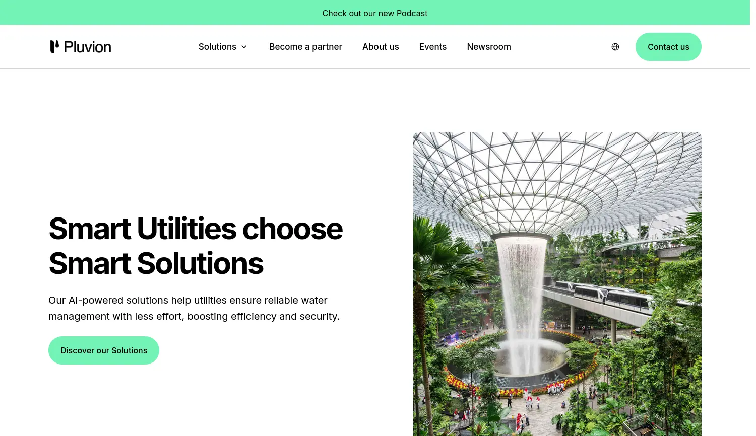Website der Firma Pluvion GmbH