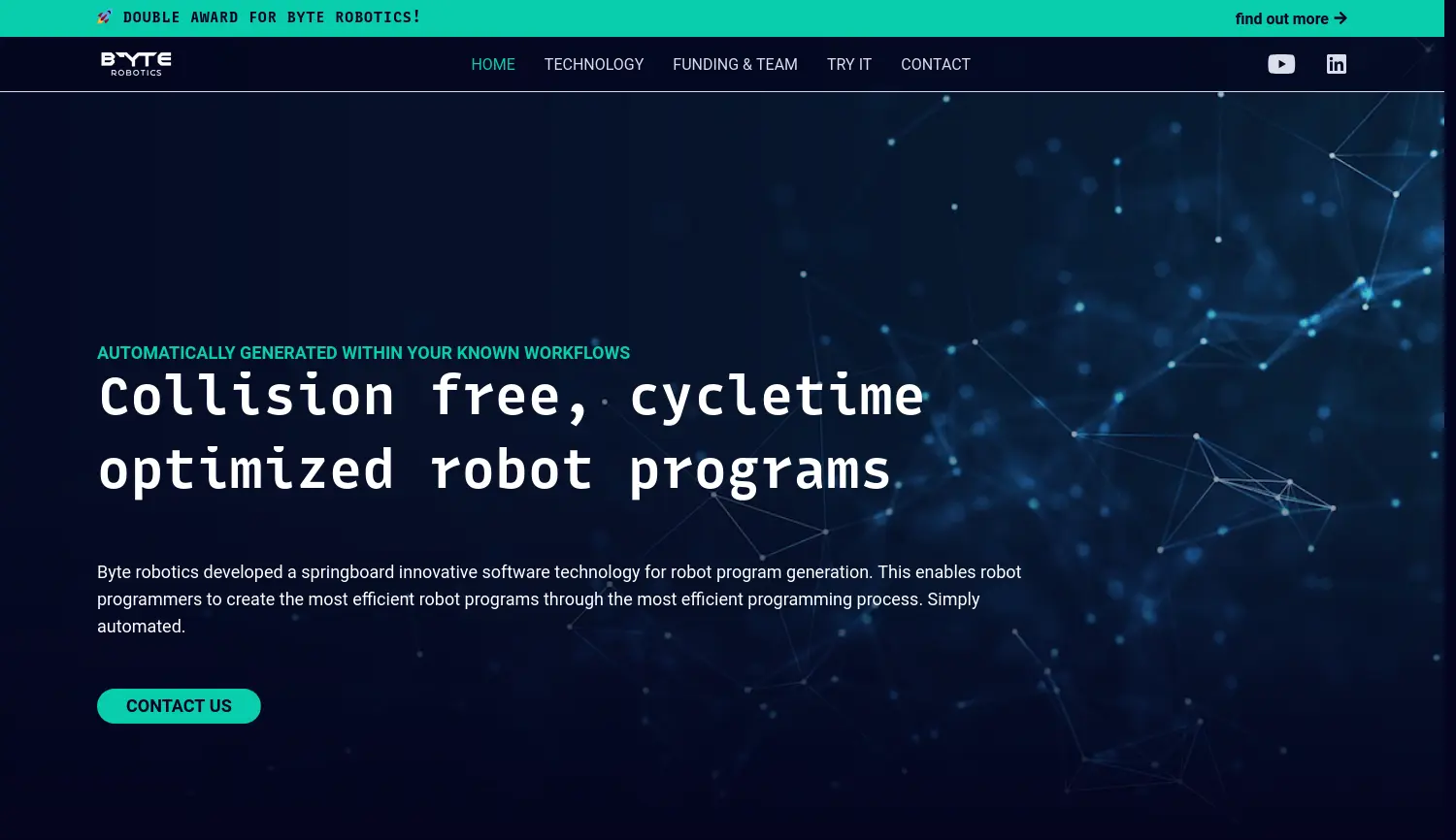 Website der Firma byte robotics GmbH