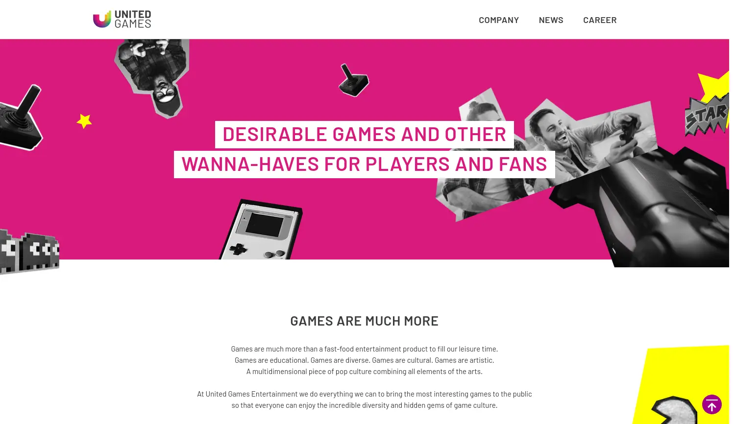 Website der Firma United Games Entertainment GmbH