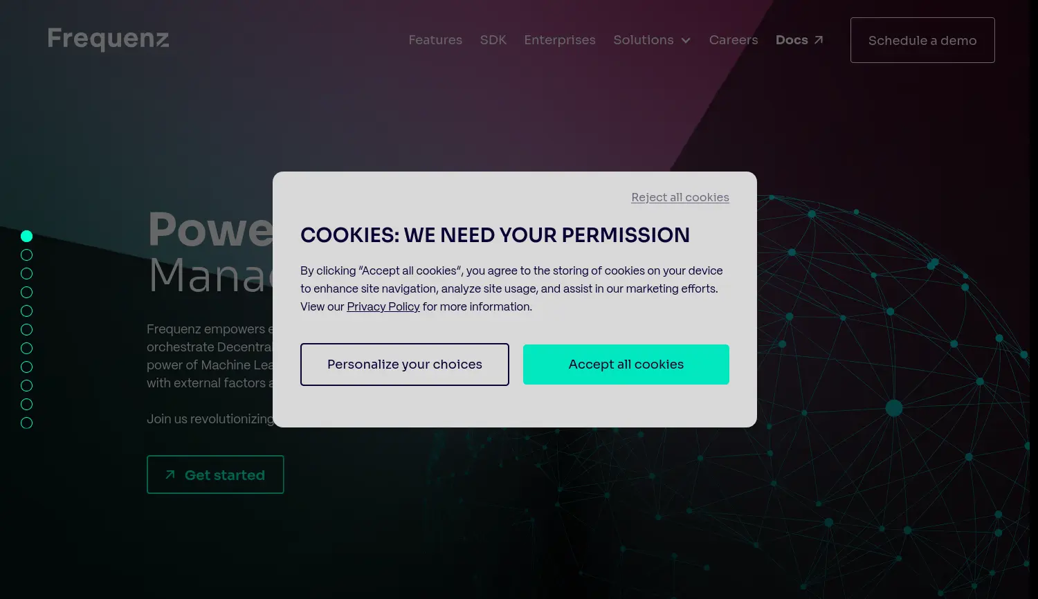 Website der Firma Frequenz Energy-as-a-Service GmbH