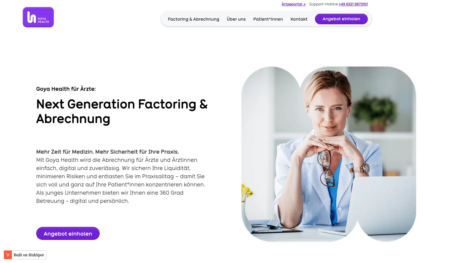 Website der Firma Goya Finance AG