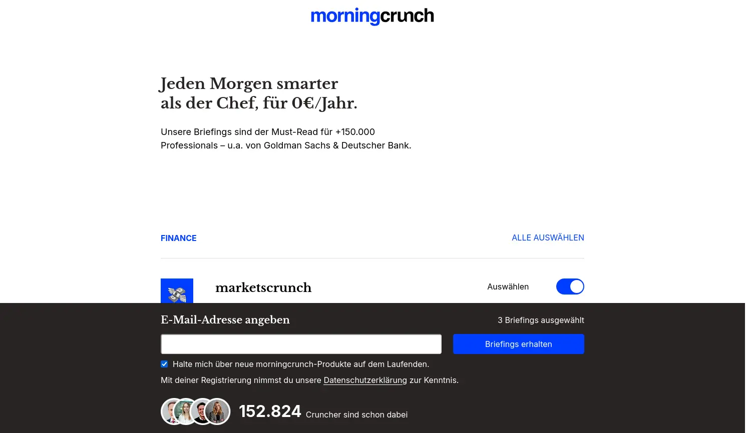 Website der Firma MorningCrunch GmbH
