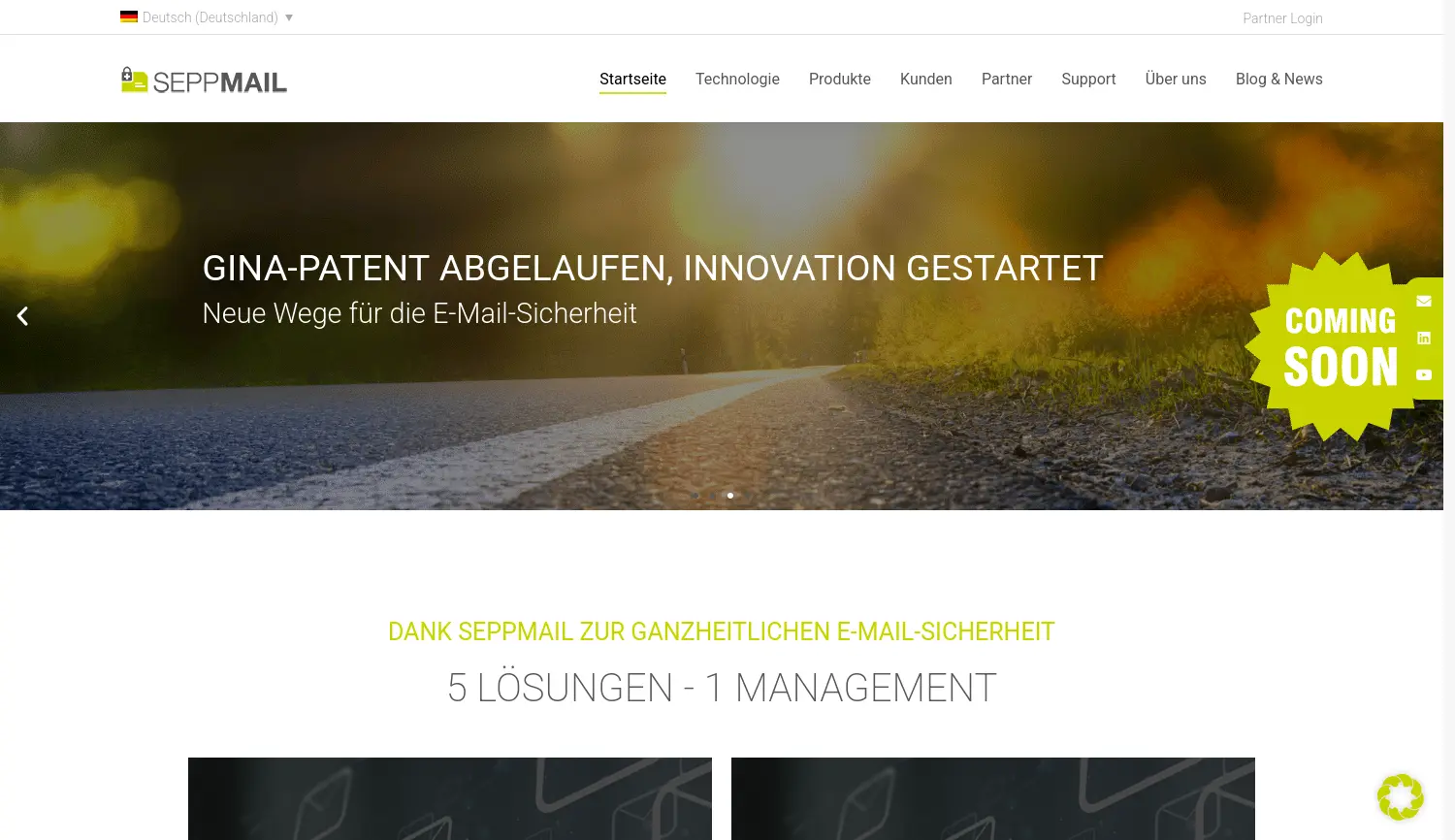 Website der Firma SEPPmail AG