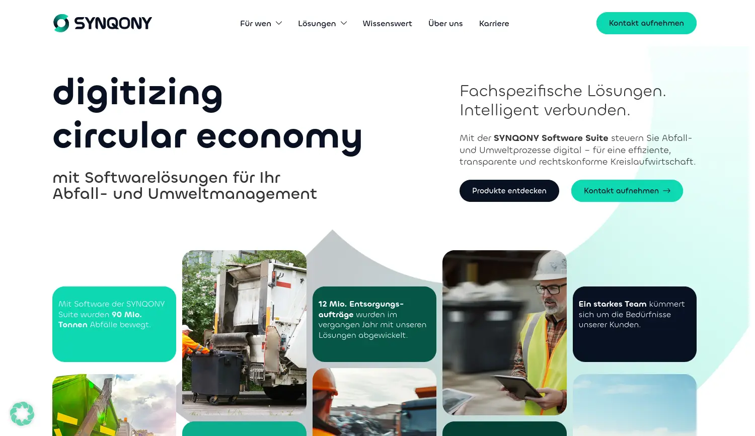 Website der Firma SYNQONY GmbH