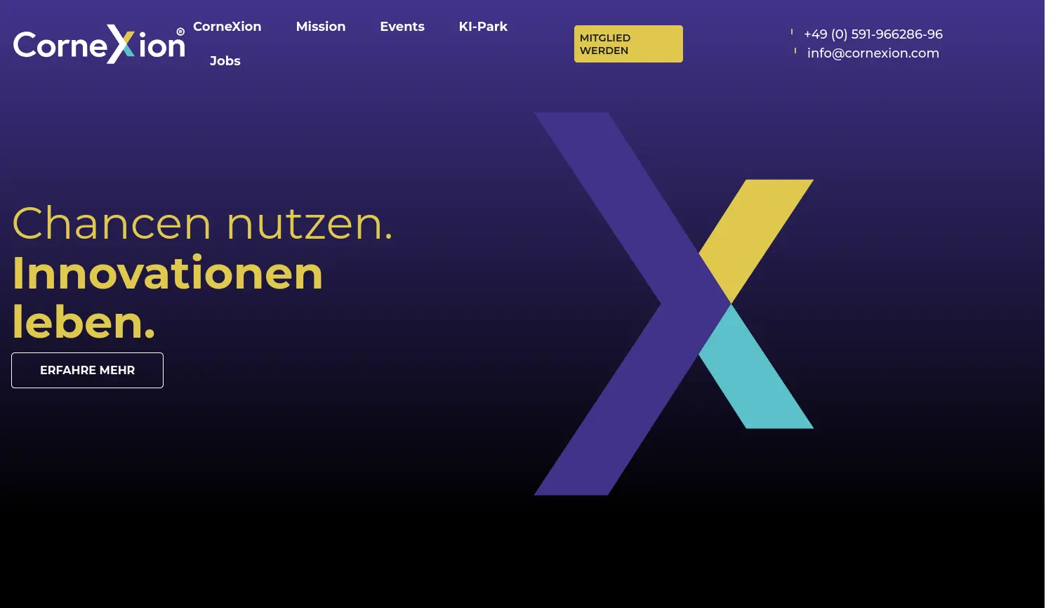 Website der Firma CORNEXION GmbH