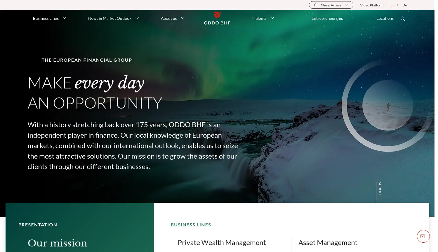 Website der Firma ODDO BHF SE