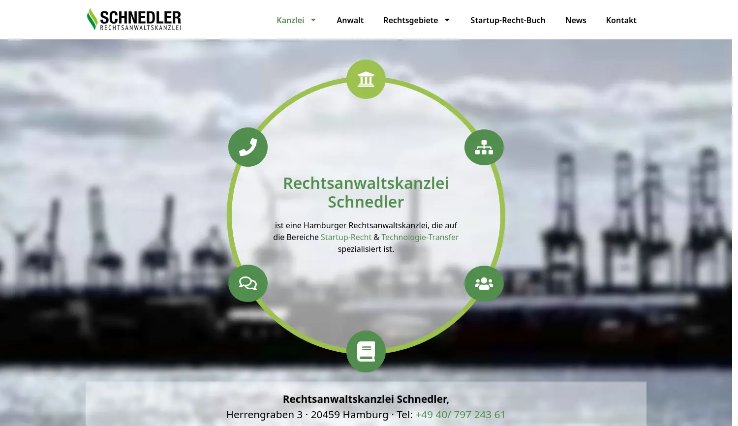 Website der Firma Rechtsanwaltskanzlei Schnedler