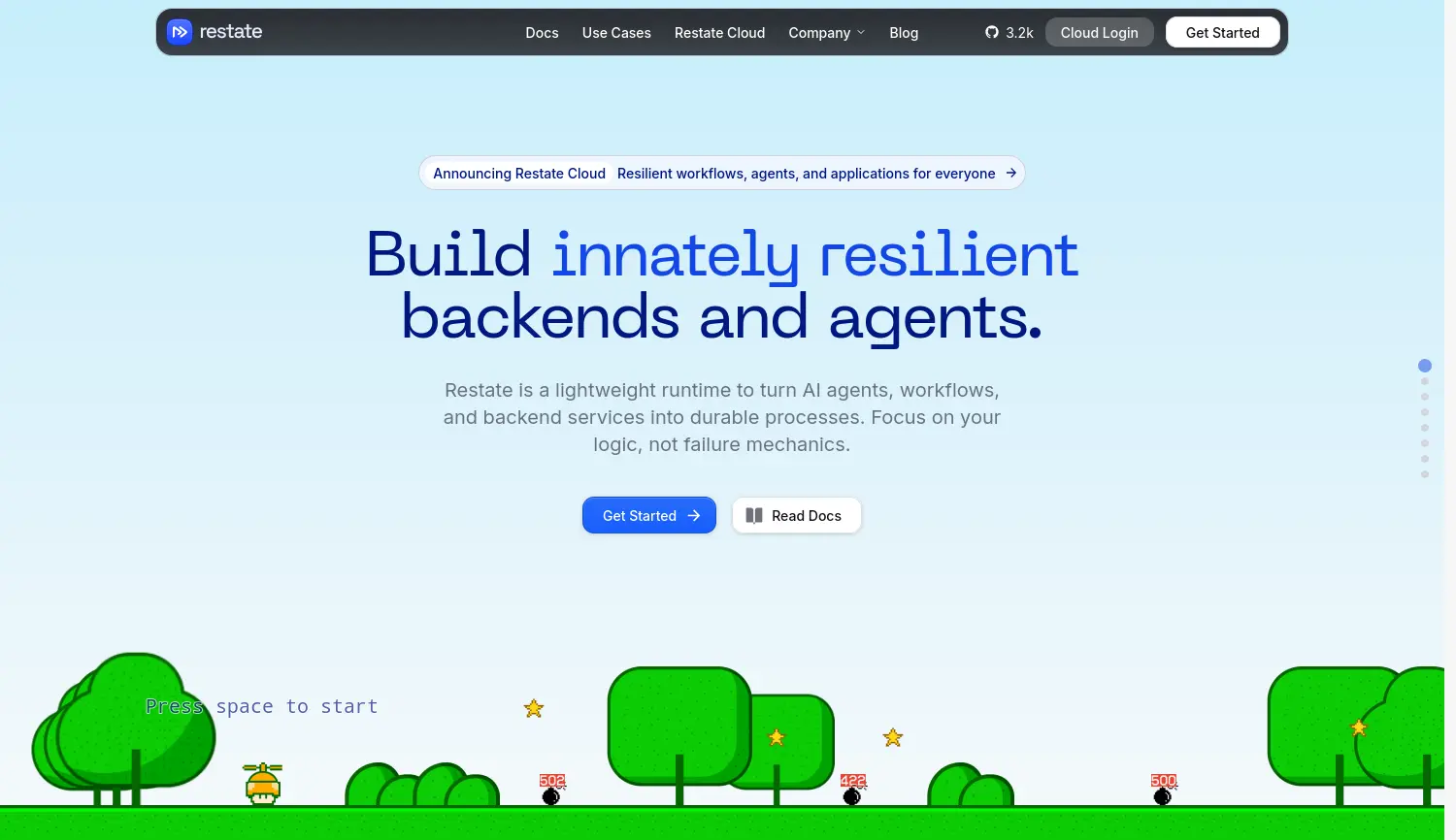 Website der Firma Restate GmbH
