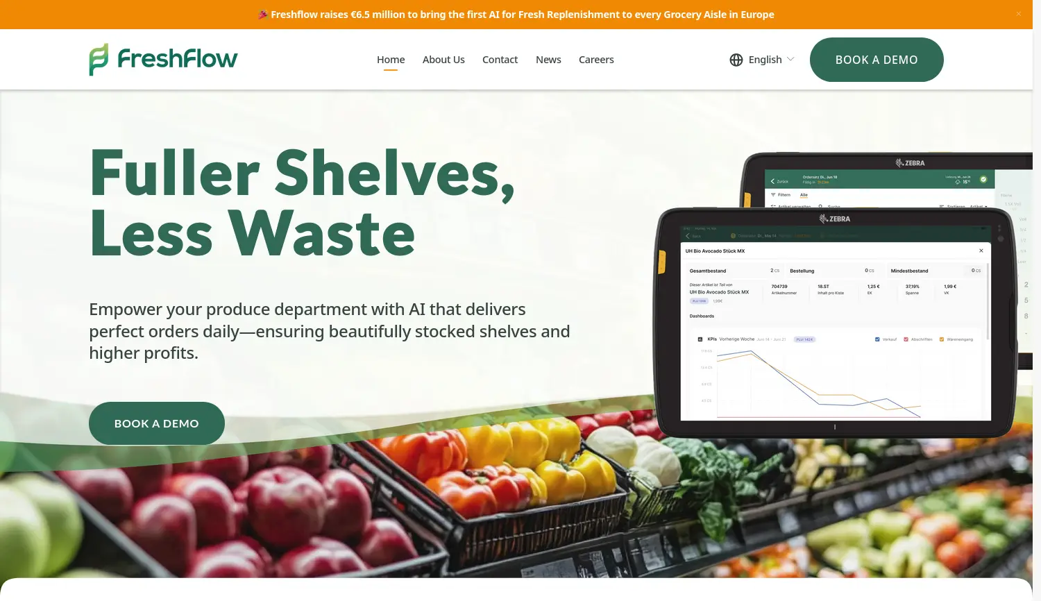 Website der Firma Freshflow GmbH