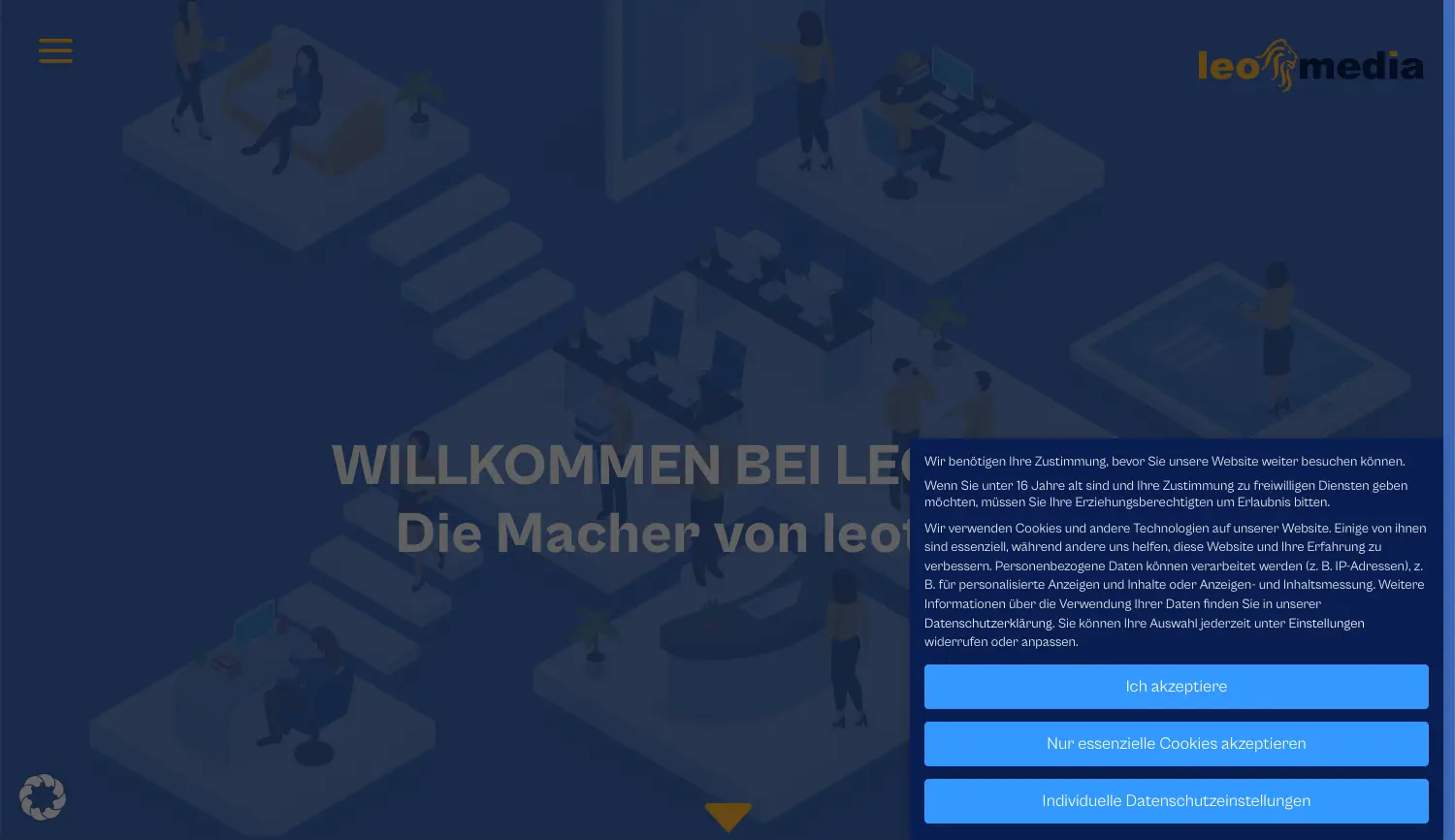 Website der Firma Leomedia GmbH