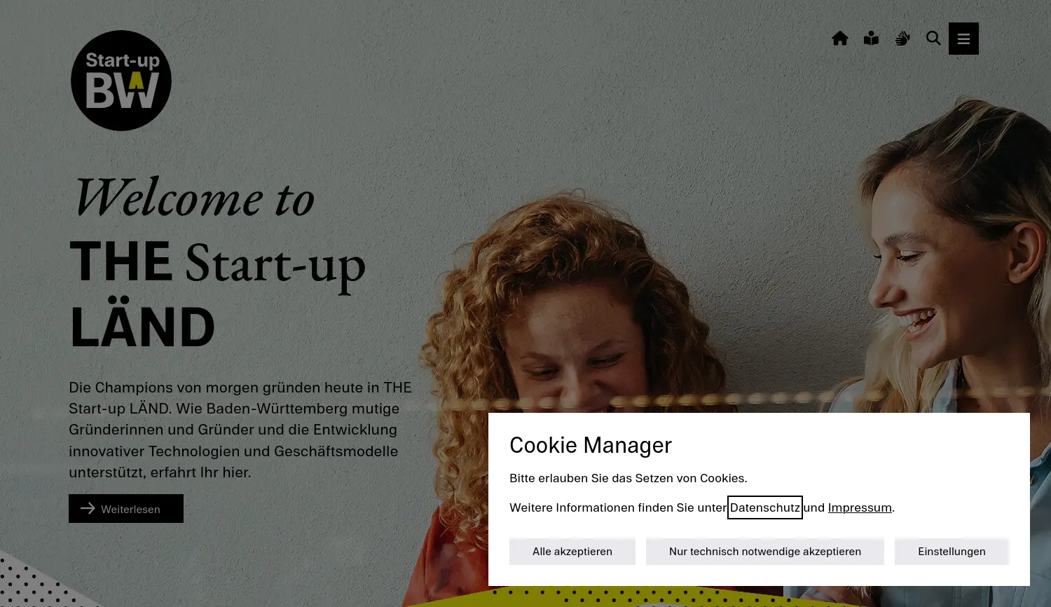 Website der Firma Ministerium für Wirtschaft, Arbeit und Tourismus Baden-Württemberg