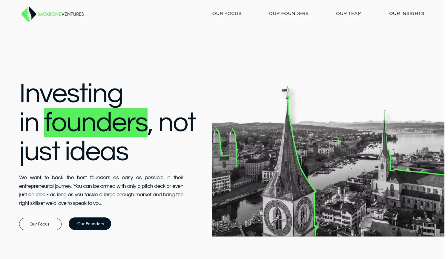 Website der Firma Backbone Ventures GmbH