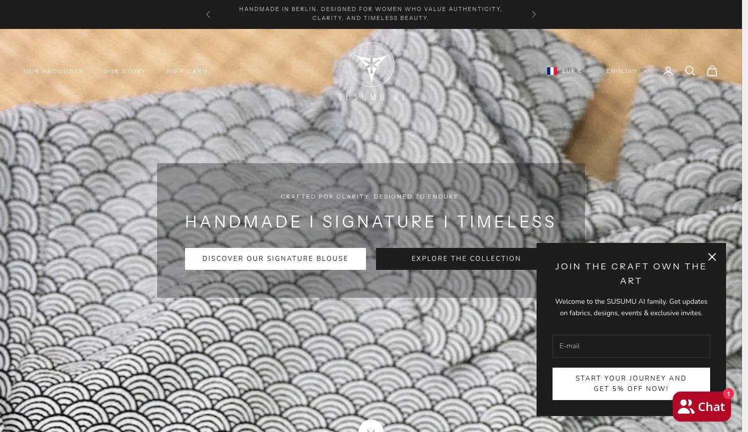 Website der Firma SUSUMU AI