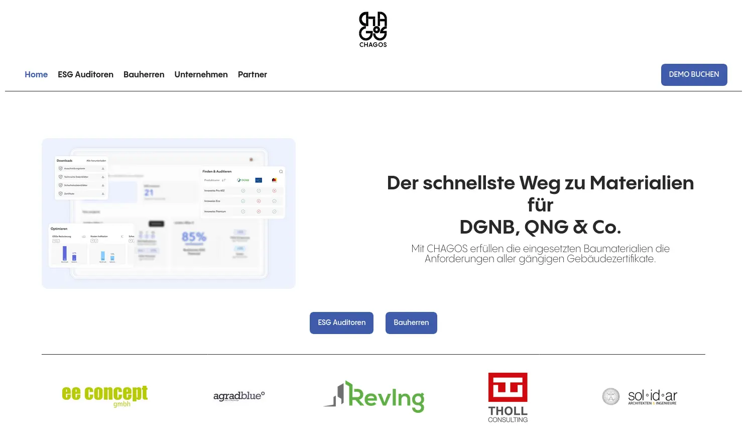 Website der Firma CHAGOS GmbH