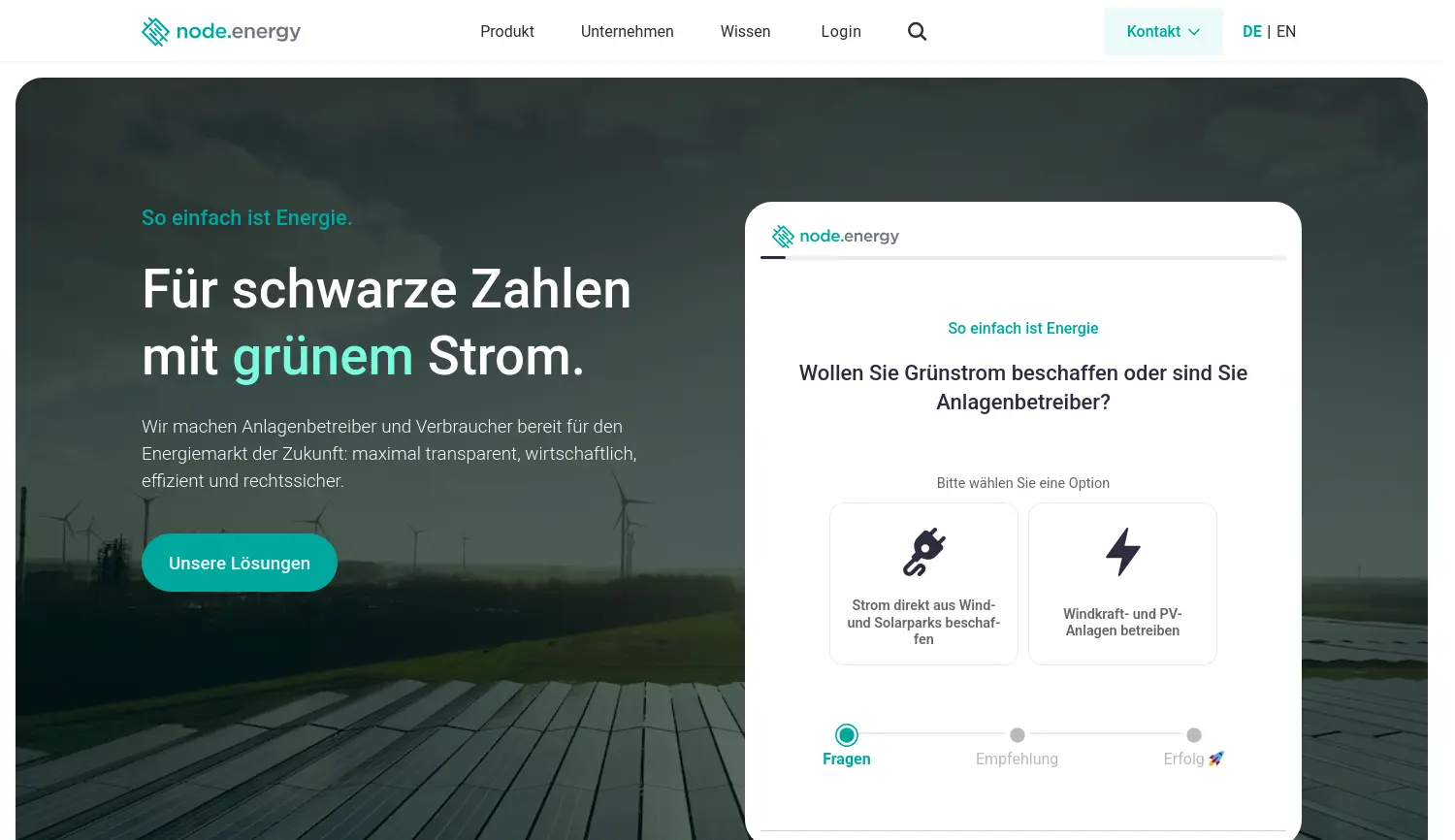 Website der Firma Node.Energy GmbH