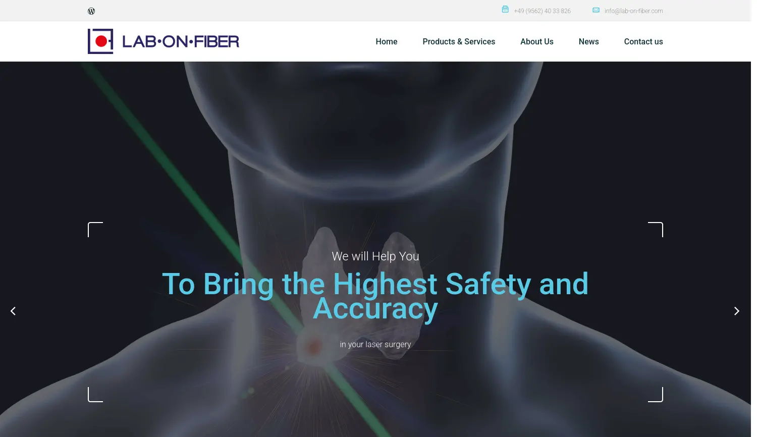 Website der Firma Lab-on-Fiber GmbH