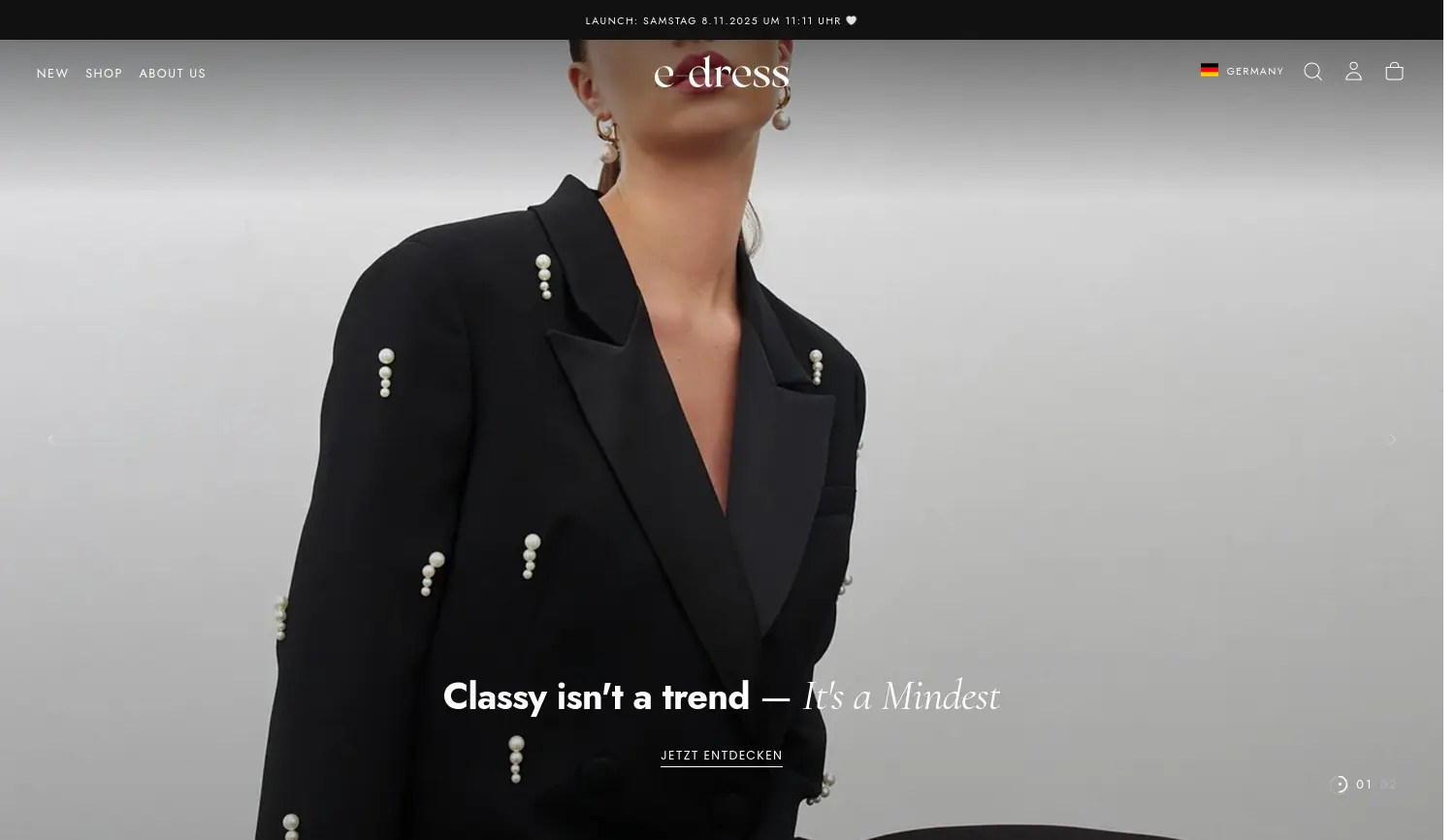 Website der Firma e-dress GmbH