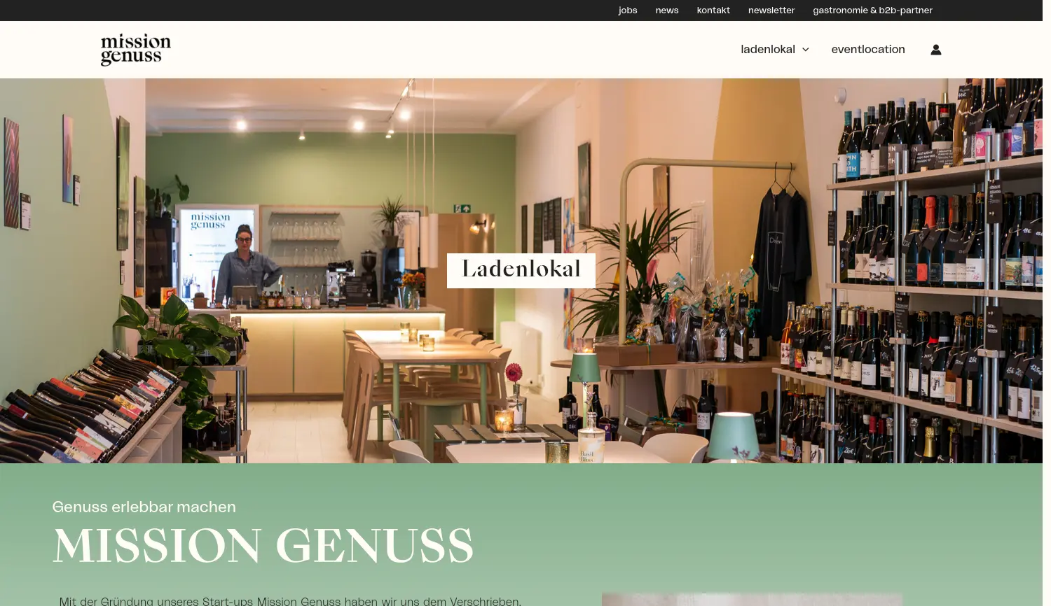 Website der Firma Mission Genuss de Schrevel & Röhlk GbR