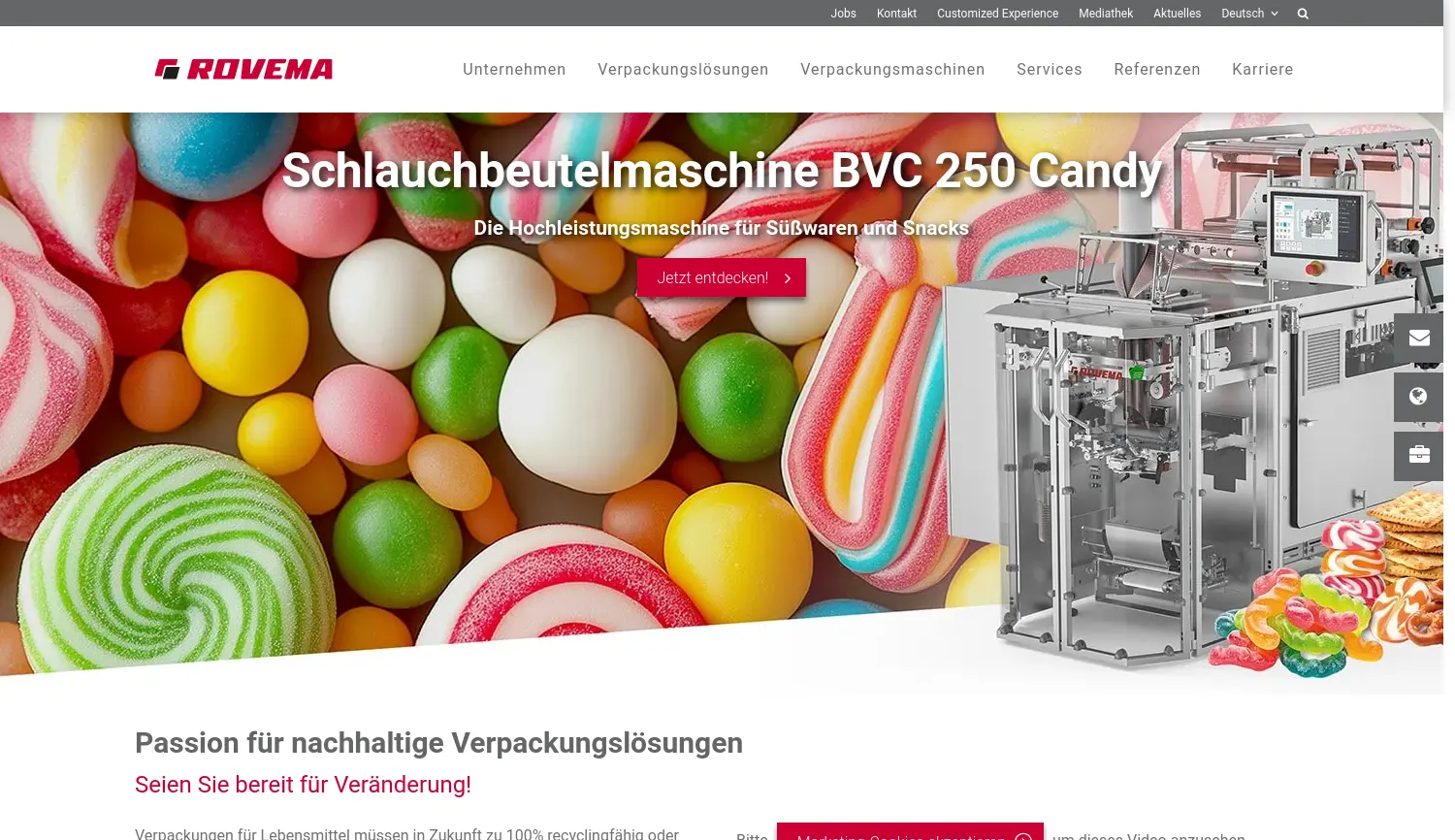 Website der Firma ROVEMA GmbH