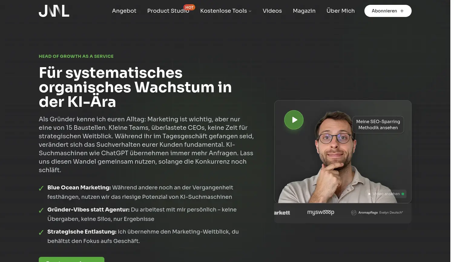 Website der Firma Jannik Lindner