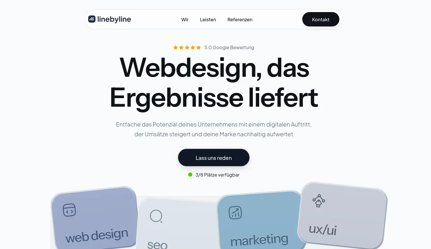 Website der Firma LinebyLine GmbH
