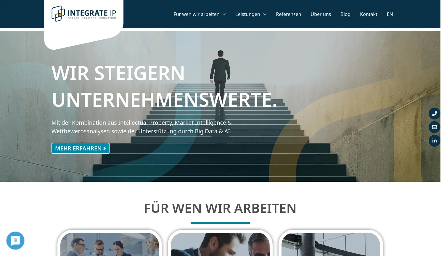 Website der Firma Integrate-IP GmbH