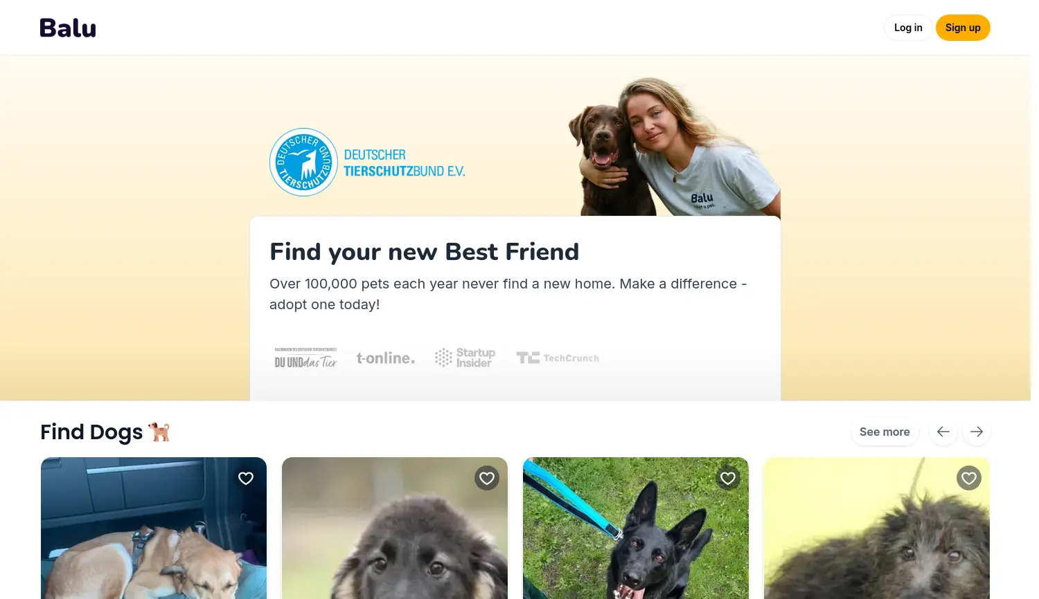 Website der Firma Balu GmbH