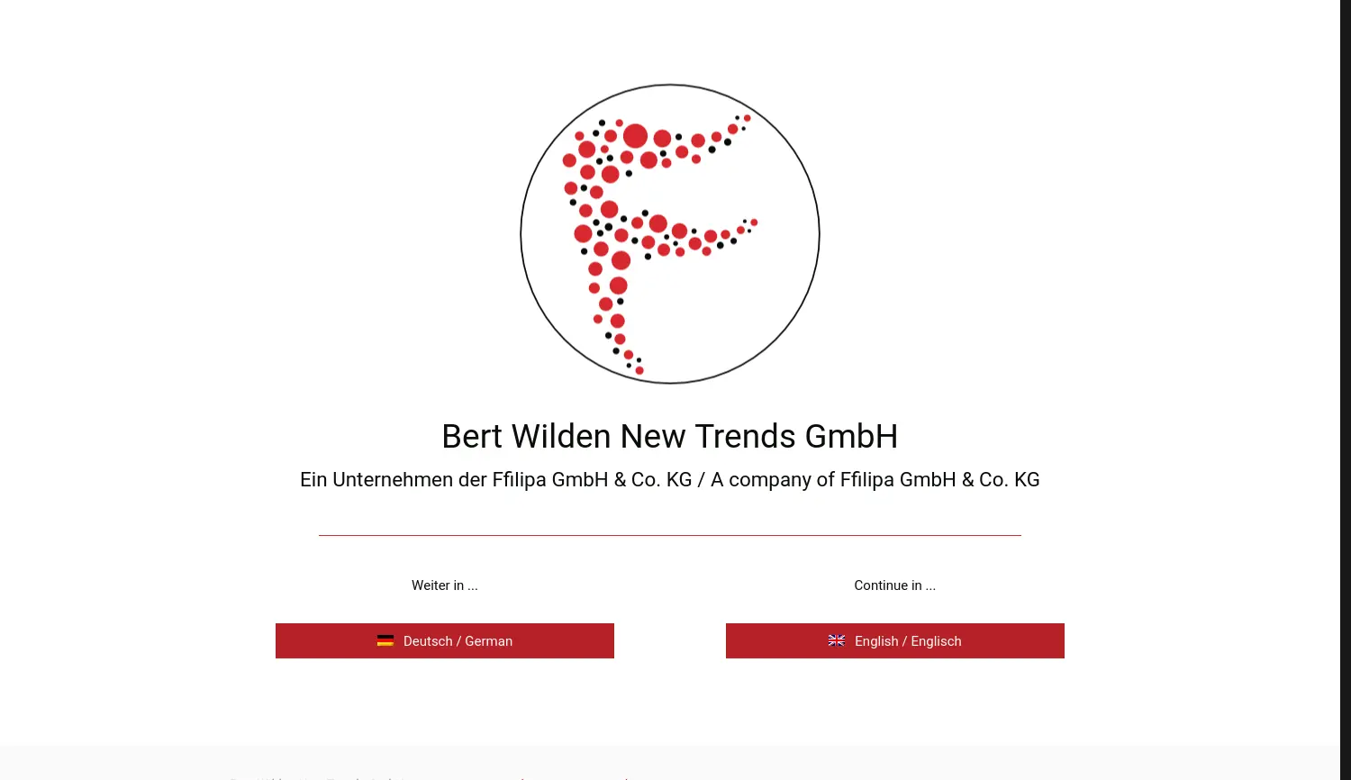 Website der Firma Bert Wilden New Trends GmbH