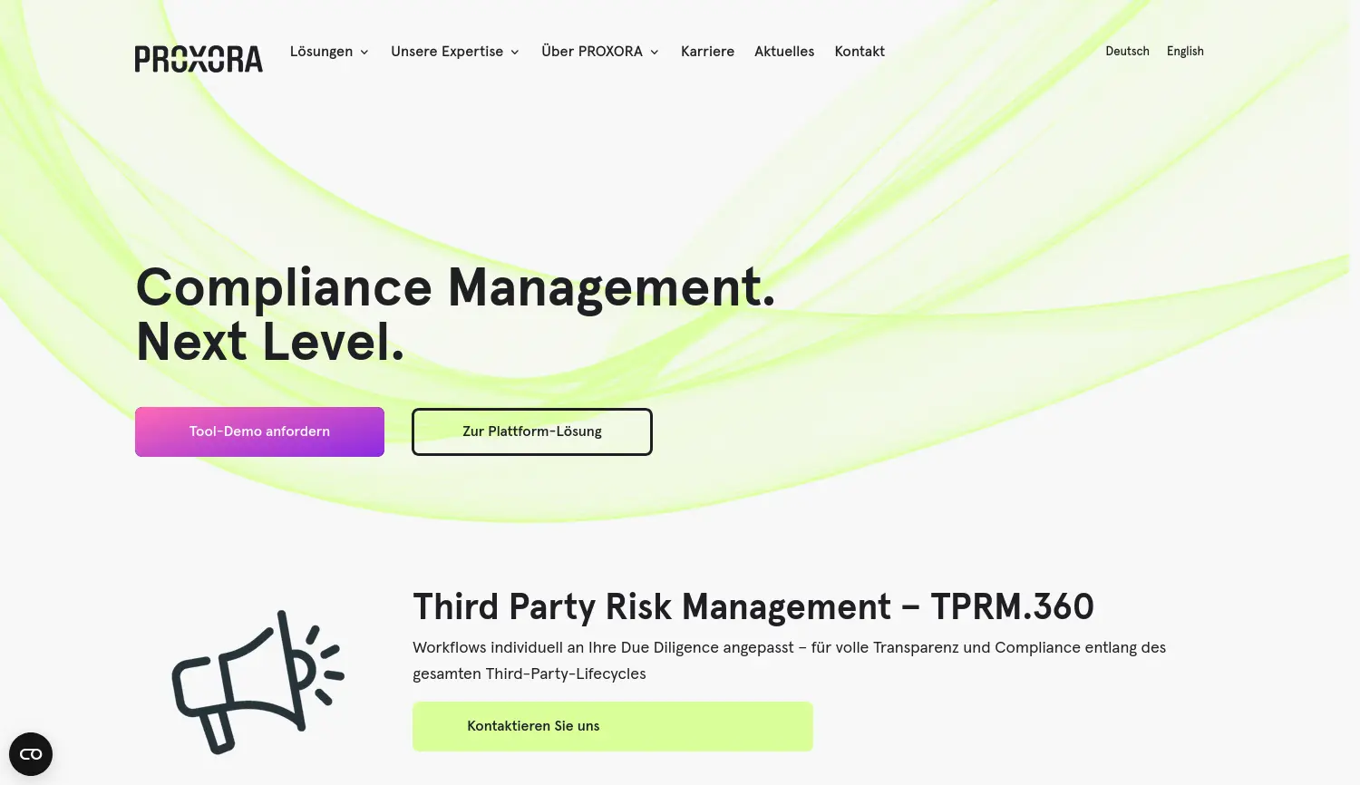 Website der Firma Proxora GmbH