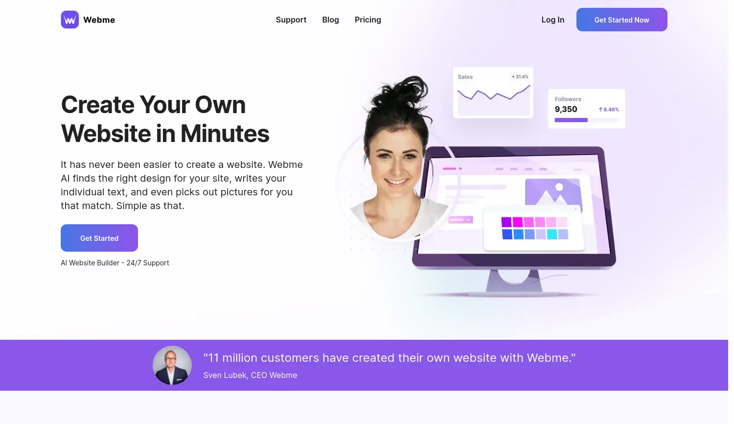 Website der Firma webme GmbH