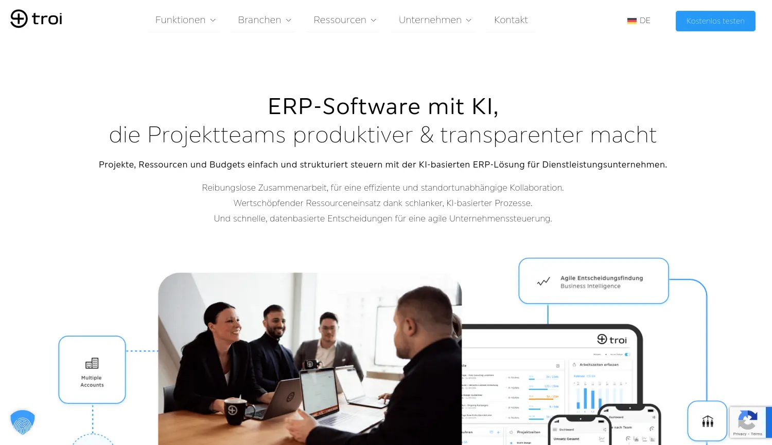 Website der Firma Troi GmbH