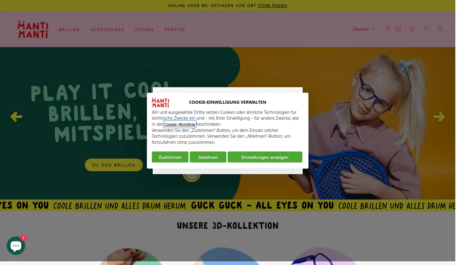 Website der Firma MANTI MANTI GmbH