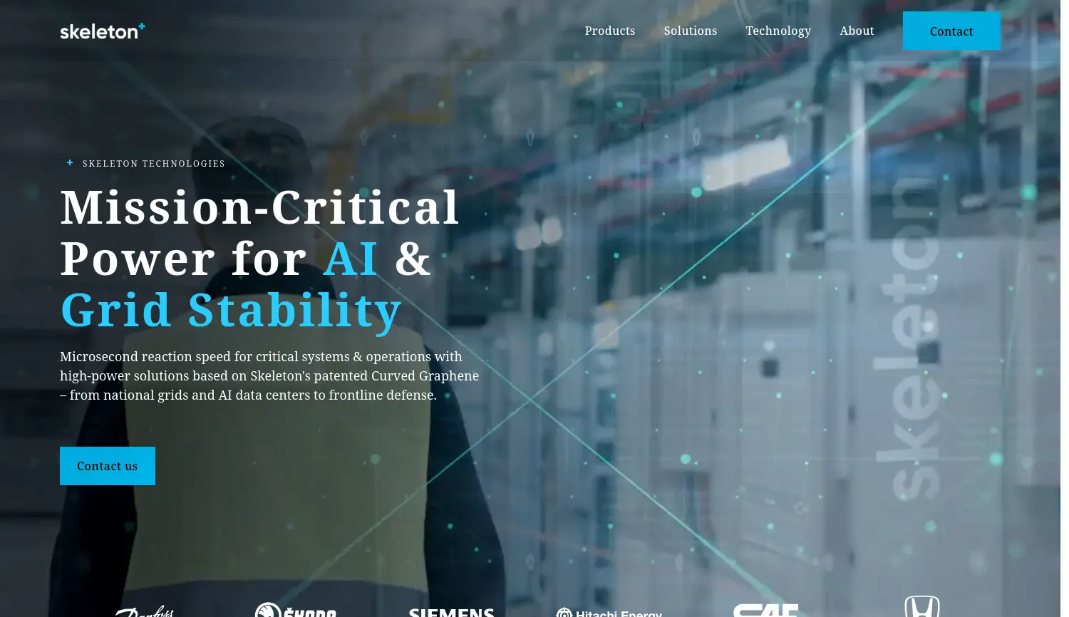 Website der Firma Skeleton Technologies