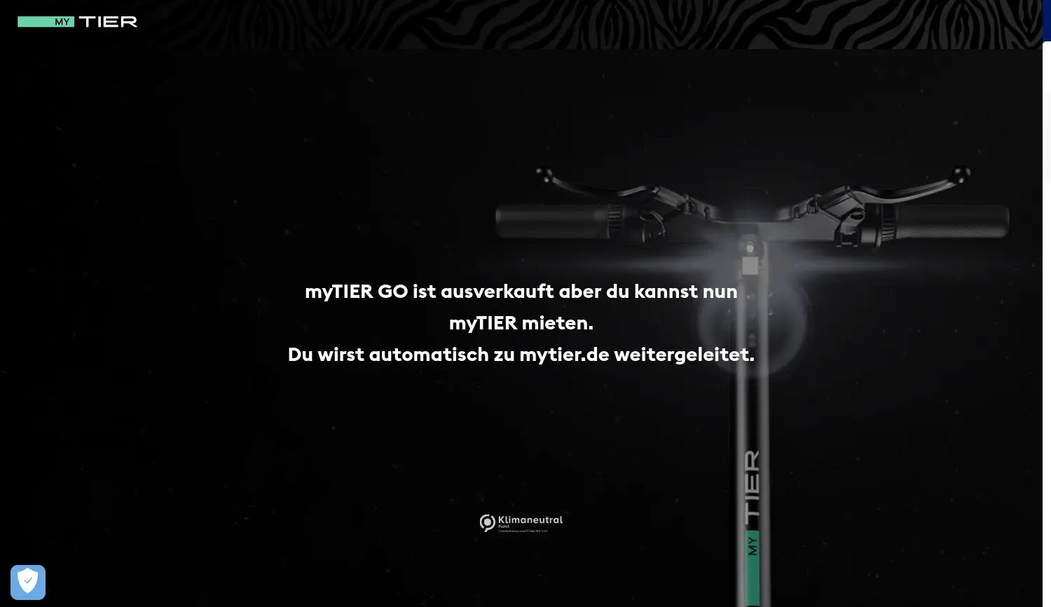 Website der Firma TIER Mobility GmbH