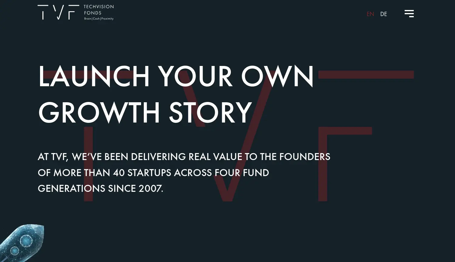 Website der Firma TechVision Fonds