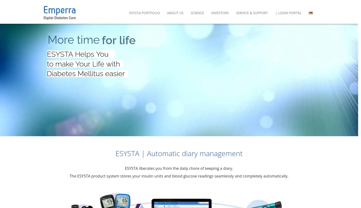 Website der Firma Emperra GmbH E-Health Technologies