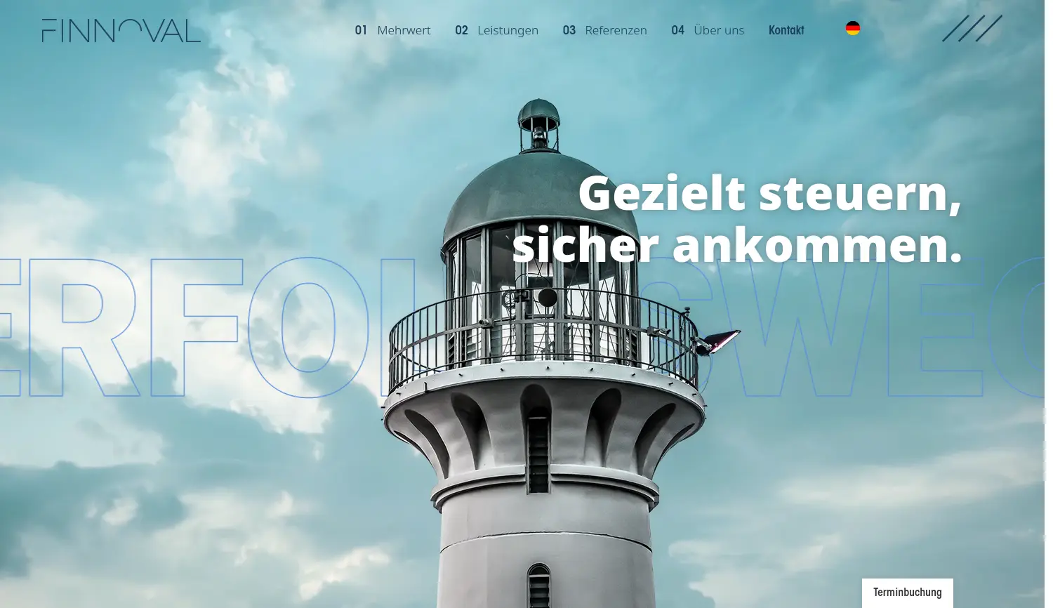 Website der Firma FINNOVAL GmbH