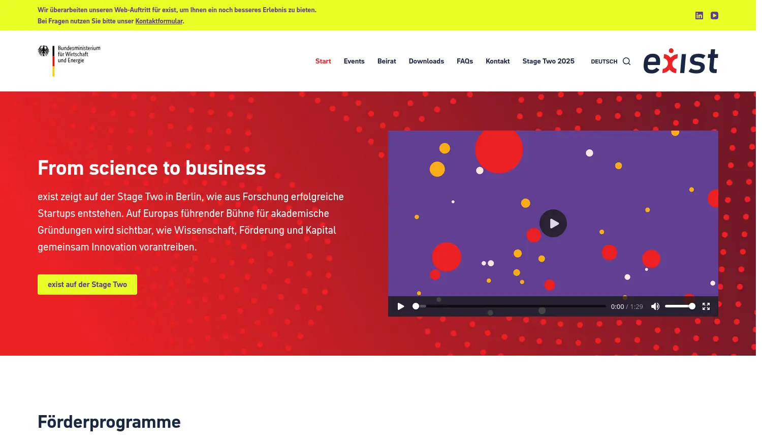 Website der Firma exist